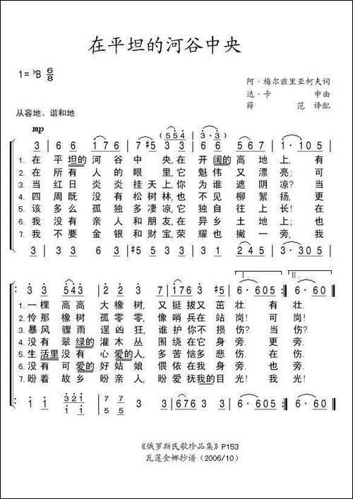 在平坦的河谷中央-俄