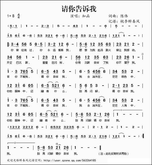 请你告诉我-陈伟-词曲