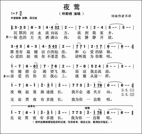 夜莺-呼斯楞演唱版