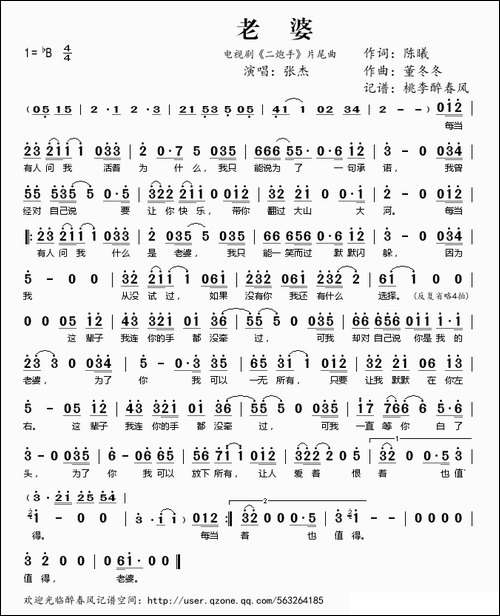老婆-电视剧《二炮手》片尾曲