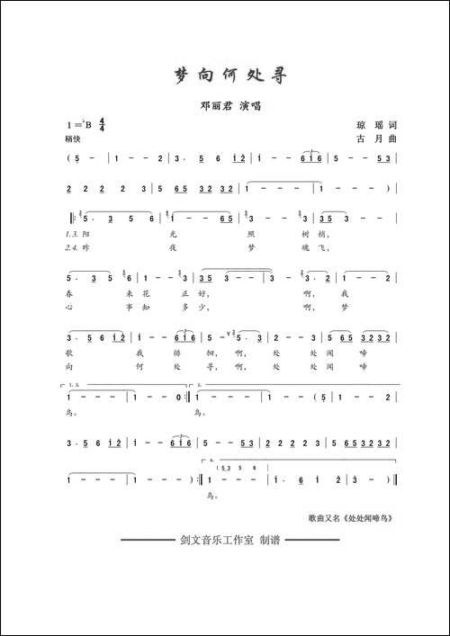 梦向何处寻-又名：处处闻啼鸟