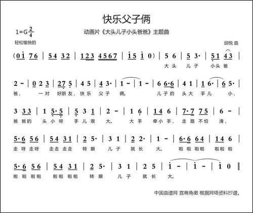 快乐父子俩-动画片《大头儿子小头爸爸》主题曲