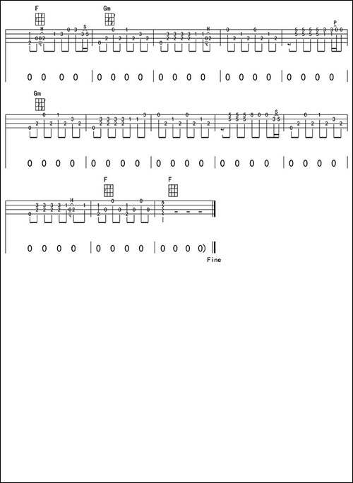滴答-ukulele四线谱