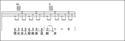 年轮-ukulele四线谱