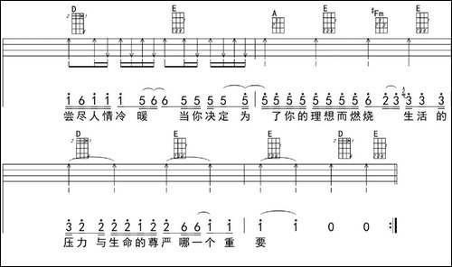 我是一只小小鸟-ukulele四线谱