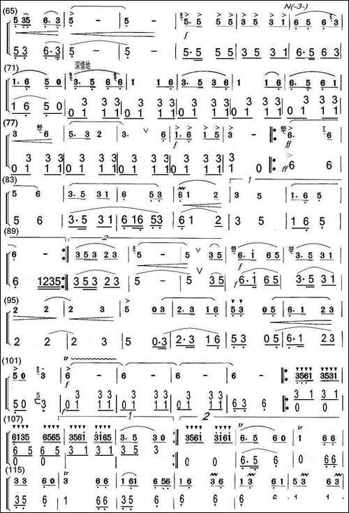 春到湘江-笛子独奏二胡分谱地方版