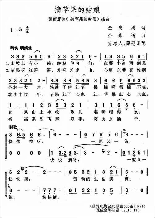 [朝鲜]摘苹果的姑娘
