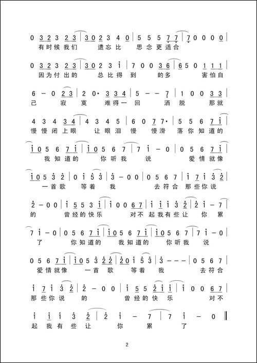 你听我说-简谱