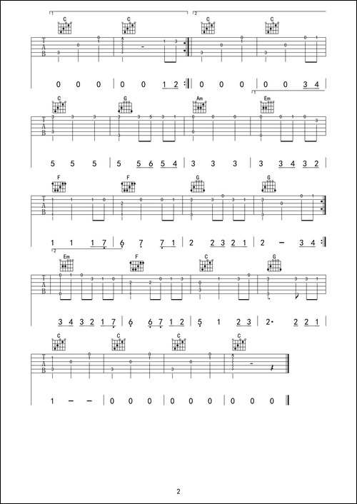 千与千寻-吉他谱、完整指弹版