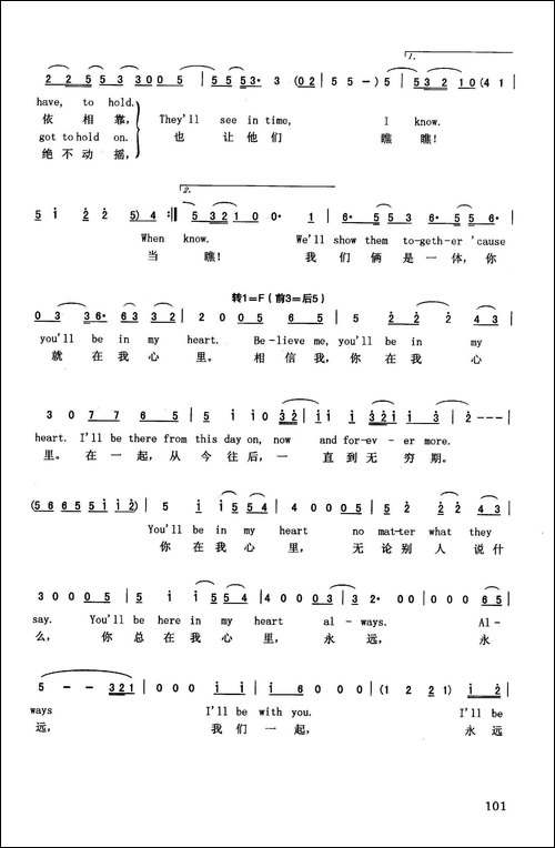 你就在我心里-英汉-美国动画片《人猿泰山》插曲