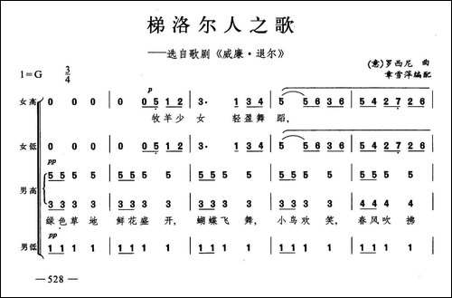 梯洛尔人之歌-合唱
