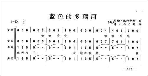 蓝色多瑙河-合唱