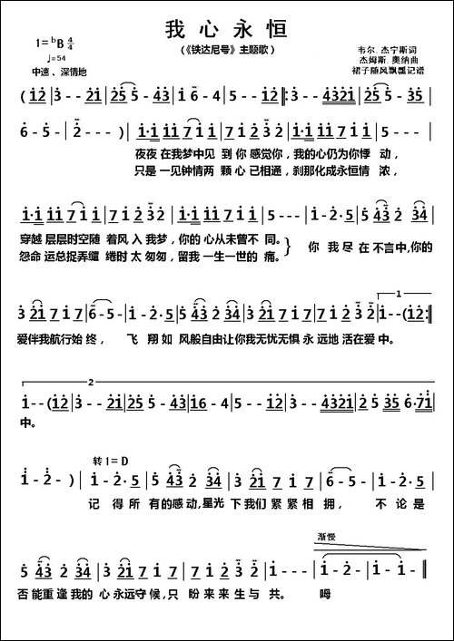 我心永恒-《铁达尼号》主题歌