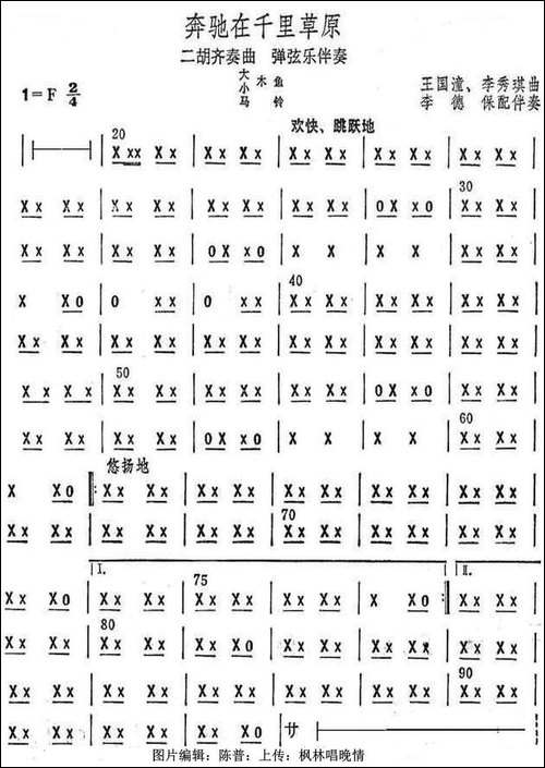 奔驰在千里草原-打击乐分谱