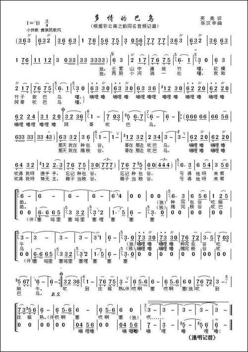 多情的巴乌-女高音独唱