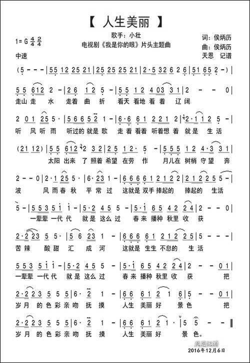 人生美丽-电视剧《我是你的眼》主题曲