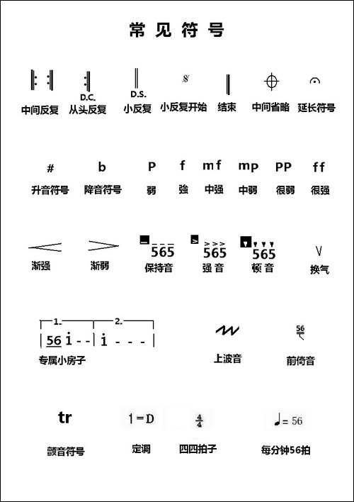 简谱常用符号