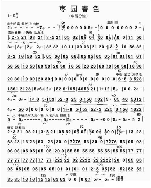 枣园春色-中阮分谱