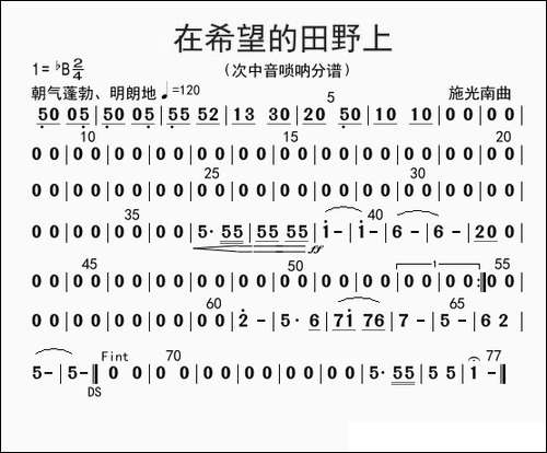 在希望的田野上-次中音唢呐