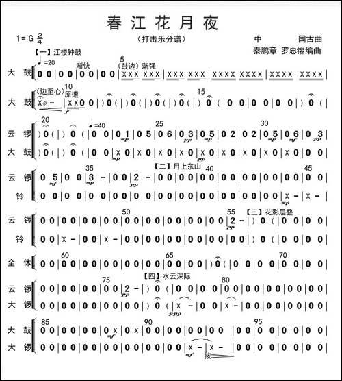春江花月夜-打击乐分谱