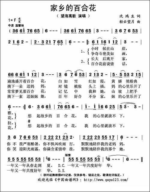 家乡的百合花