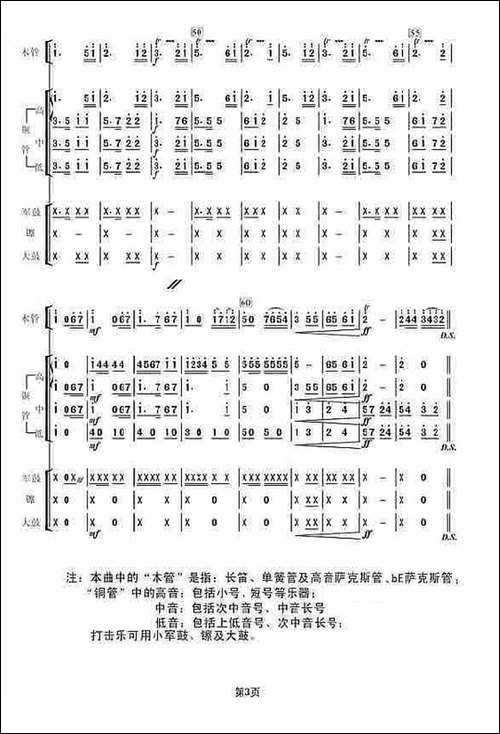 中国人民解放军进行曲--合奏简谱