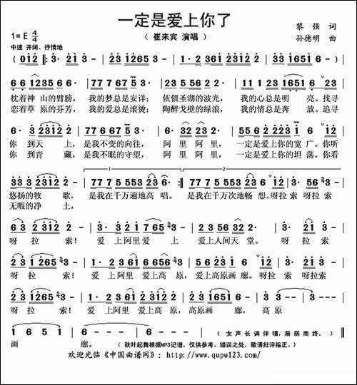 一定是爱上你了