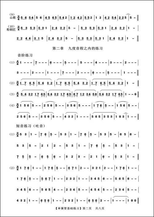 单簧管基础练习-练习曲