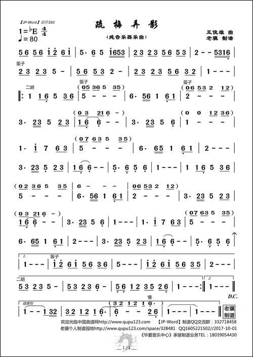 疏梅弄影-纯音乐器乐曲