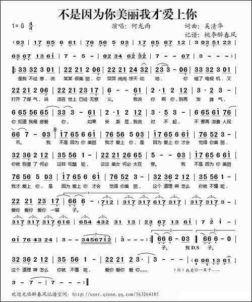 不是因为你美丽我才爱上你