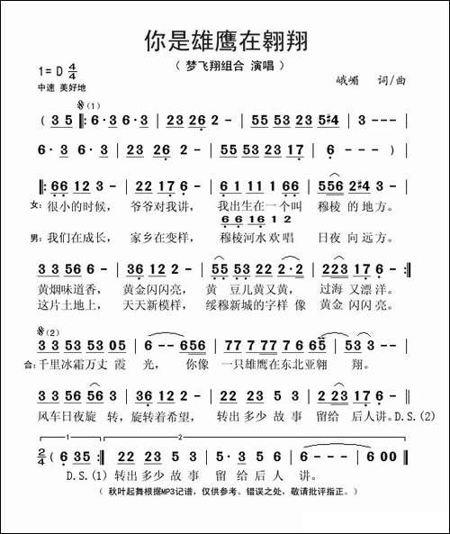 你是雄鹰在翱翔