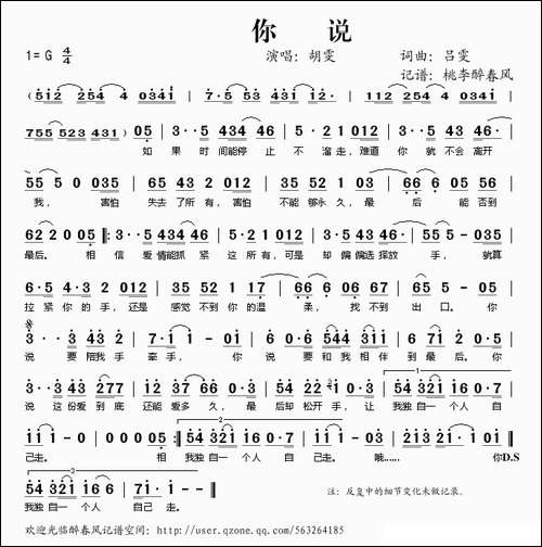 你说-吕雯-词曲