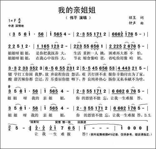 我的亲姐姐-伟平演唱版