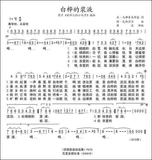 白桦的浆液-俄