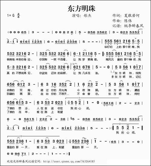 东方明珠-夏敢若何词-陈伟曲