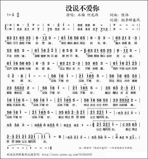 没说不爱你