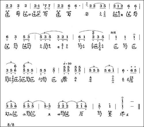 梅花三弄-古琴谱-F调-简谱+减字谱-张子谦-简谱|古筝古琴谱