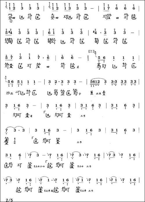 神人畅-古琴谱、简谱+减字谱-简谱|古筝古琴谱