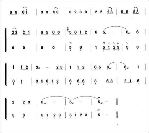 妈妈之歌-黄梅改编版-简谱|古筝古琴谱