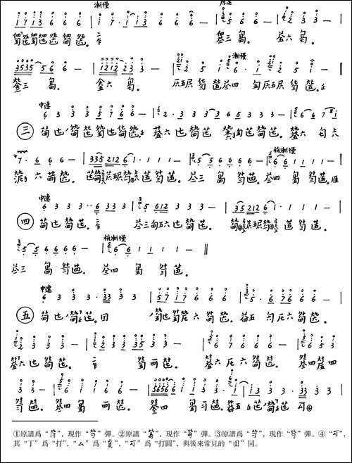 桃园春晓-简谱|古筝古琴谱