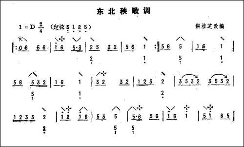 东北秧歌调-简谱|古筝古琴谱