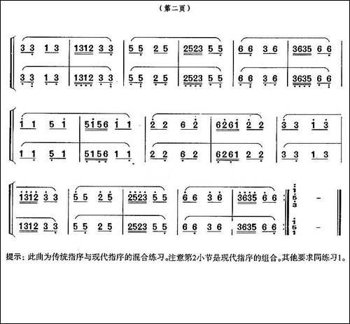 每日必弹古筝指序练习曲-第一部分·2-简谱|古筝古琴谱