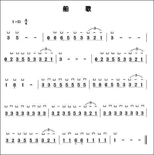 船歌-简谱|古筝古琴谱