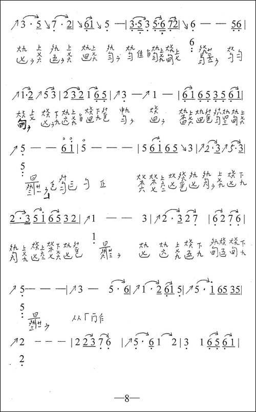 化蝶-古琴曲、简谱+减字谱-简谱|古筝古琴谱