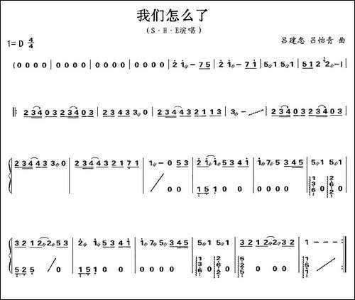 我们怎么了-简谱|古筝古琴谱
