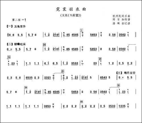 霓裳羽衣曲-简谱|古筝古琴谱