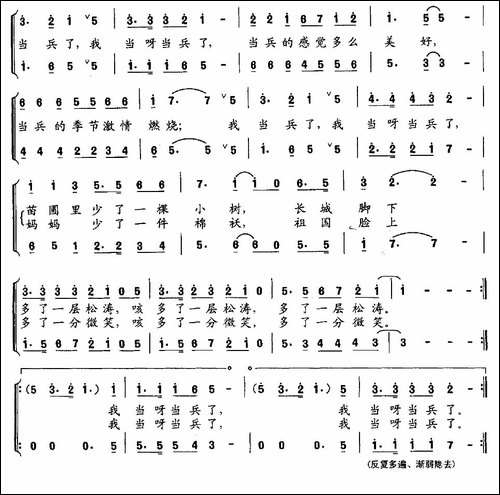 我当兵了-合唱曲谱