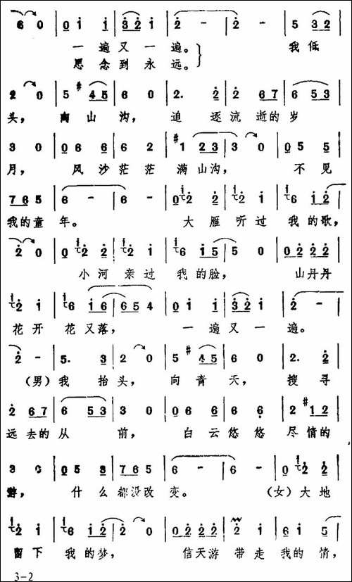 信天游-刘志文-侯德健词-解志强曲-合唱曲谱