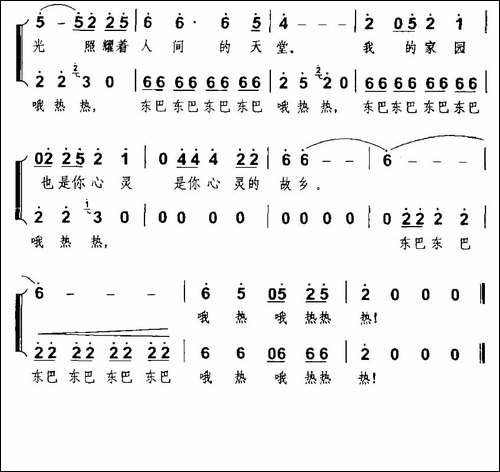 东巴之光-梁和平词-吴解元曲、二重唱-合唱曲谱