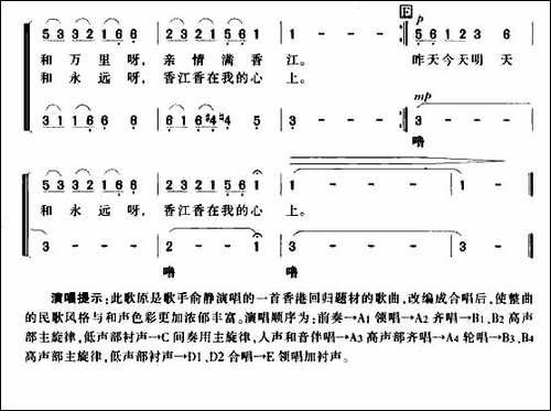 香港别来无恙-合唱曲谱
